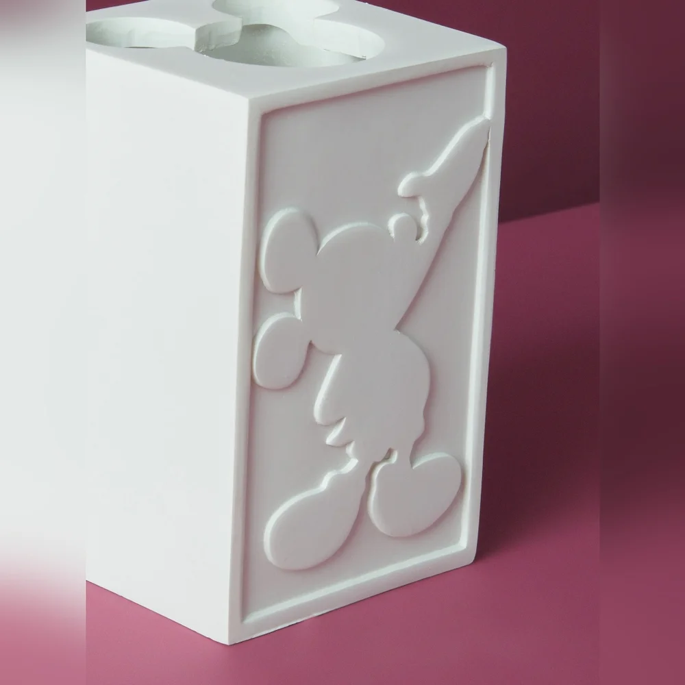 NWT Disney Mickey Mouse Cutout White Silhouette 4 Inch Debossed Figure Tumbler